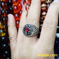 kırmızı zirkon taşlı 925 ayar gümüş erkek yüzük : 02459 kırmızı zirkon taşlı 925 ayar gümüş erkek yüzük : 02459