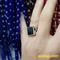 925 Ayar Siyah Oniks Taşlı Gümüş Erkek Yüzük : 02578