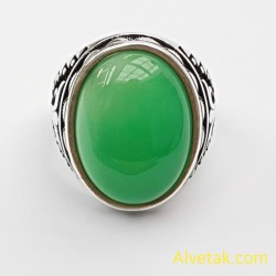 Yeşil Akik Taşlı 925 Ayar Gümüş Erkek Yüzük : 02615 Yeşil Akik Taşlı 925 Ayar Gümüş Erkek Yüzük : 02615