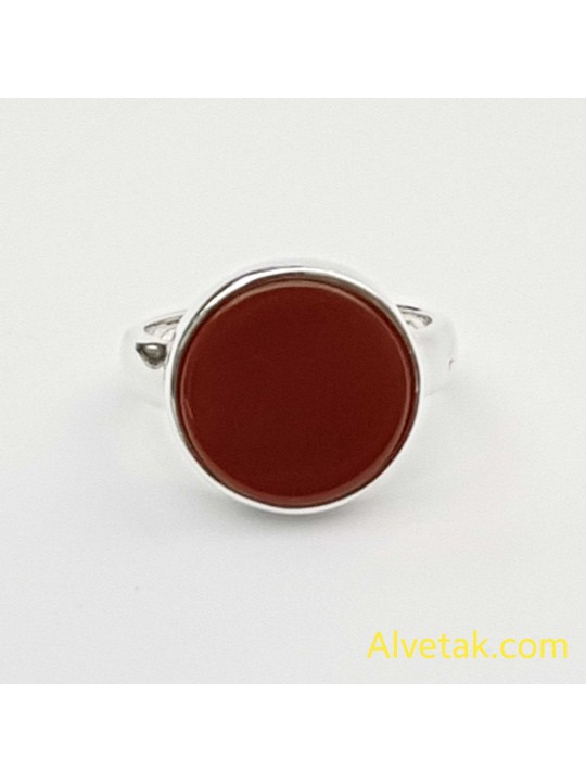 Kırmızı Akik Taşlı 925 Ayar Gümüş Erkek Yüzük : 02625