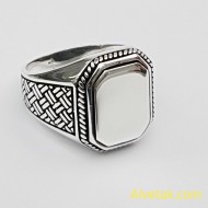 Sade Desensiz Gümüş Erkek Yüzük : 02645