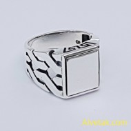 Sade Desensiz Gümüş Erkek Yüzük : 02646