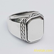 Sade Desensiz Gümüş Erkek Yüzük : 02647