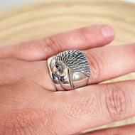 Kartal Figürlü 925 Ayar Gümüş Erkek Yüzük : 00060