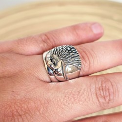Kartal Figürlü 925 Ayar Gümüş Erkek Yüzük : 00060