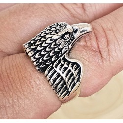 Kartal Figürlü 925 Ayar Gümüş Erkek Yüzük