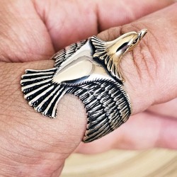 Kartal Figürlü 925 Ayar Gümüş Erkek Yüzük