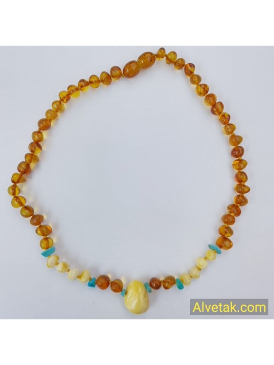 Damla Kehribar Bebek Kolyesi : KBK012