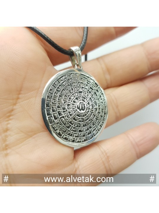 esmaül hüsna 99 isim yazılı 925 ayar gümüş kolye ucu - büyük model- : 15056