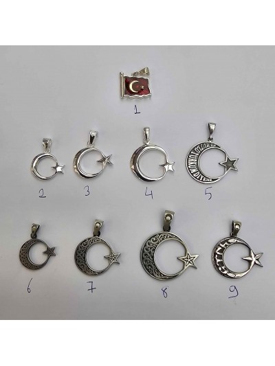 Ay Yıldız Gümüş Kolye Ucu Ay Yıldız Gümüş Kolye Ucu