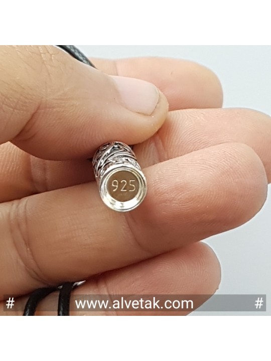 925 Ayar Zülfikar Kılıcı Figürlü Cevşen Dualı Gümüş Tüp Kolye Ucu : 15004