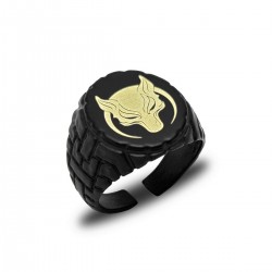 Börü Kurt Başı Figürlü Metal Yüzük