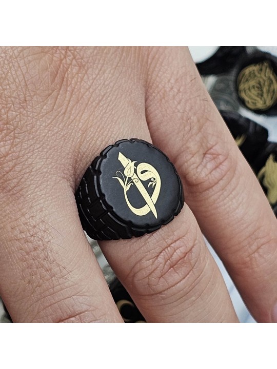Elif Vav Figürlü Metal Yüzük