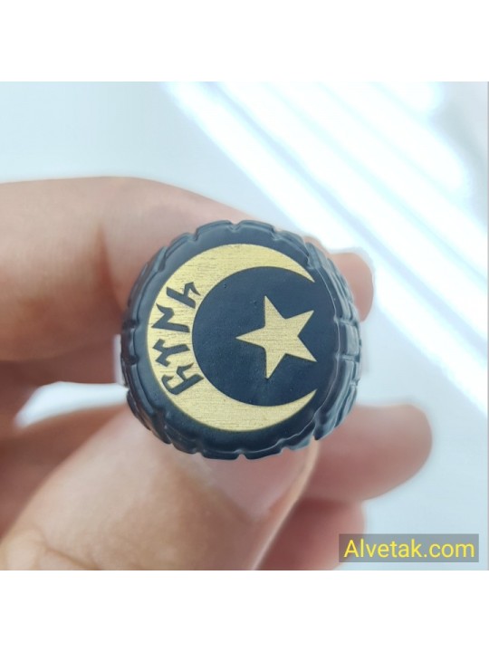 Ay Yıldız  Figürlü Göktürkçe Türk Yazılı Metal Yüzük : YUZMETSIYAYYILDIZ003