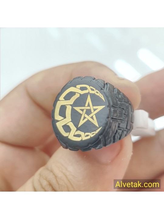 Ay Yıldız Figürlü Metal Yüzük