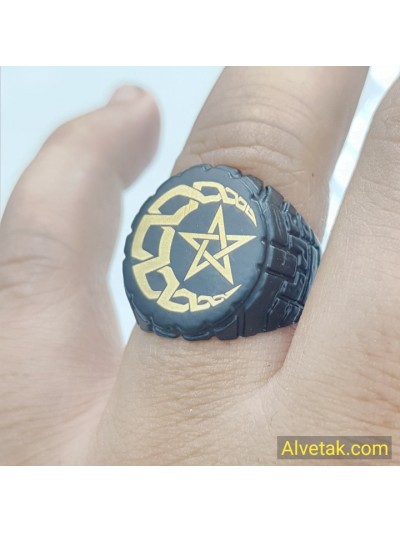 Ay Yıldız Figürlü Metal Yüzük