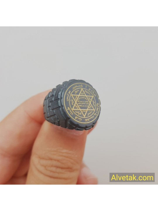Mührü Süleyman Figürlü Metal Yüzük