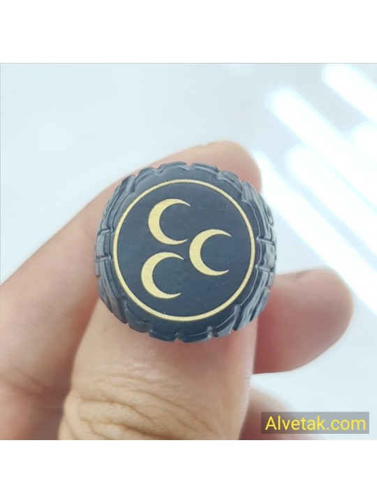 Üç Hilal Figürlü Metal Yüzük Üç Hilal Figürlü Metal Yüzük