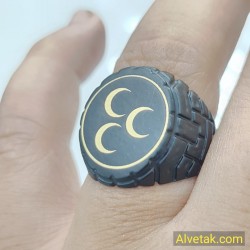 Üç Hilal Figürlü Metal Yüzük