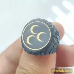 Üç Hilal Figürlü Metal Yüzük
