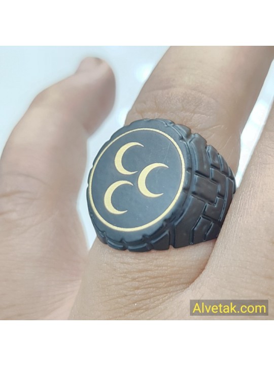 Üç Hilal Figürlü Metal Yüzük Üç Hilal Figürlü Metal Yüzük