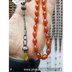 Sarı Renkli 1000 Ayar Gümüş Kazaz Püsküllü Sıkma Kehribar Tesbih : 12134 Sarı Renkli 1000 Ayar Gümüş Kazaz Püsküllü Sıkma Kehribar Tesbih : 12134