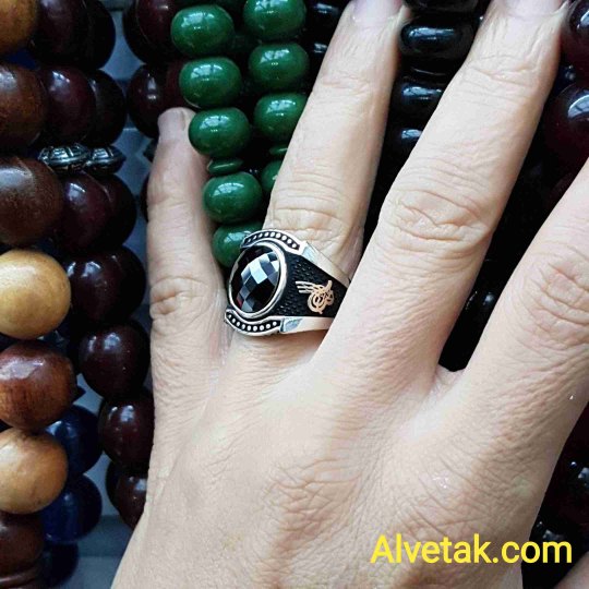 siyah zirkon taşlı 925 ayar gümüş erkek yüzük : 01248