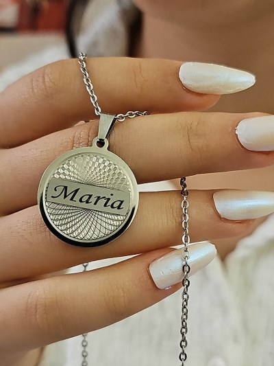 İsimli Kolye, Yaşam Çiçeği, Gold Renk, Kararmaz Çelik