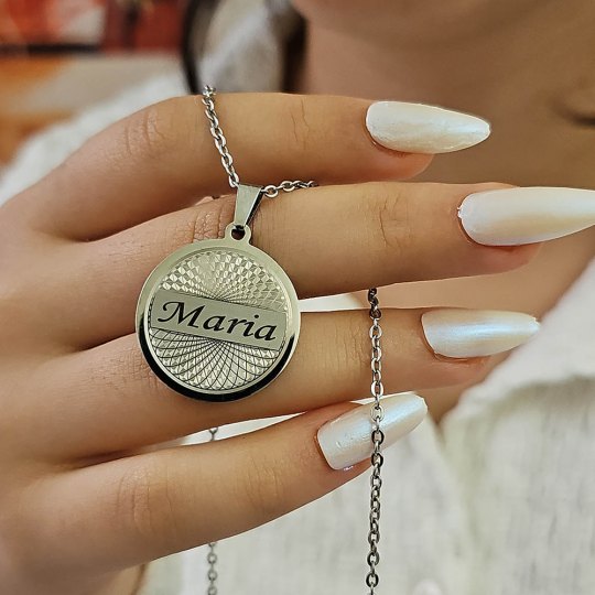 İsimli Kolye, Yaşam Çiçeği, Gold Renk, Kararmaz Çelik