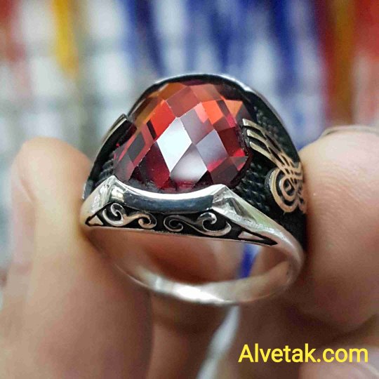 kırmızı zirkon taşlı 925 ayar gümüş erkek yüzük : 00491 kırmızı zirkon taşlı 925 ayar gümüş erkek yüzük : 00491