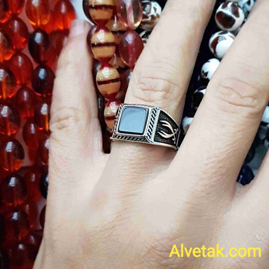 925 Ayar Siyah Oniks Taşlı Gümüş Erkek Yüzük : 01365