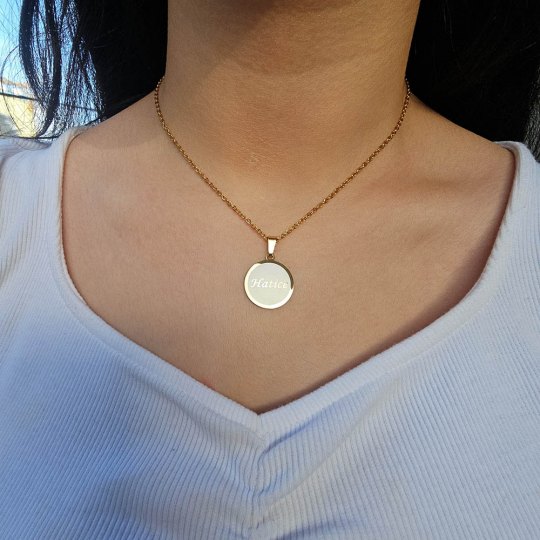 İsimli Kolye, Altın Renk, Minimalist Model, Paslanmaz Çelik İsimli Kolye, Altın Renk, Minimalist Model, Paslanmaz Çelik