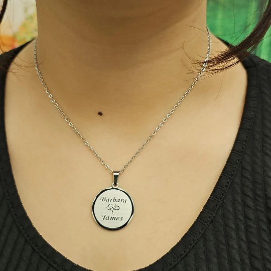 İsimli Çelik Kolye, Paslanmaz, İki İsimli, Kalpli ve Sonsuzluklu
