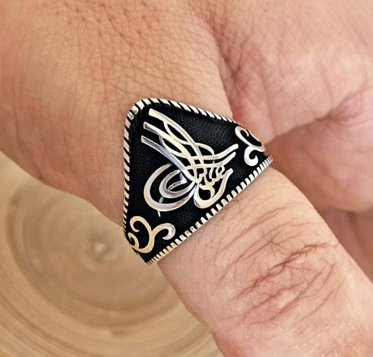 osmanlı tuğra figürlü 925 ayar gümüş okçu -zihgir- erkek yüzük : 00373 osmanlı tuğra figürlü 925 ayar gümüş okçu -zihgir- erkek yüzük : 00373