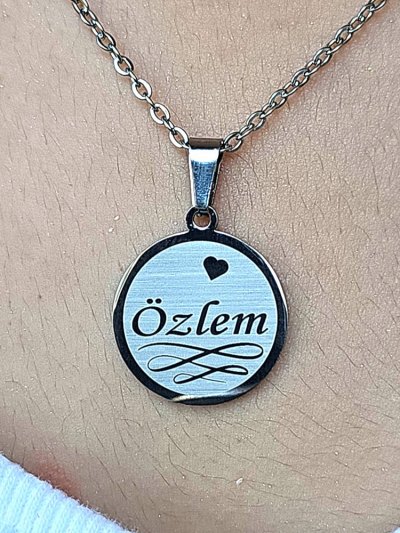Kişiye Özel İsimli Kolye, Gümüş Renk, Yakamoz Model, Paslanmaz Çelik Kişiye Özel İsimli Kolye, Gümüş Renk, Yakamoz Model, Paslanmaz Çelik