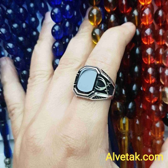 925 Ayar Siyah Oniks Taşlı Gümüş Erkek Yüzük : 01379