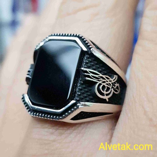 925 Ayar Siyah Oniks Taşlı Gümüş Erkek Yüzük : 01867