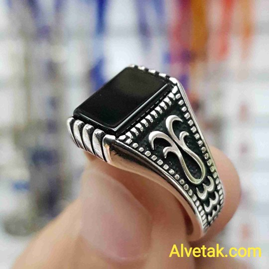 925 Ayar Siyah Oniks Taşlı Gümüş Erkek Yüzük : 02374