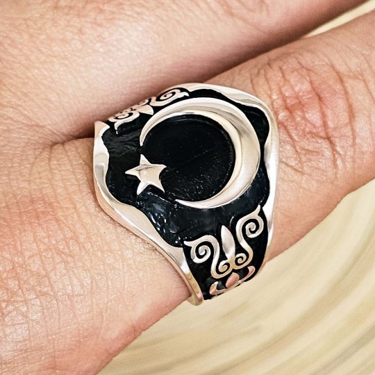 ay yıldız yüzük, zihgir okçu model, 00061