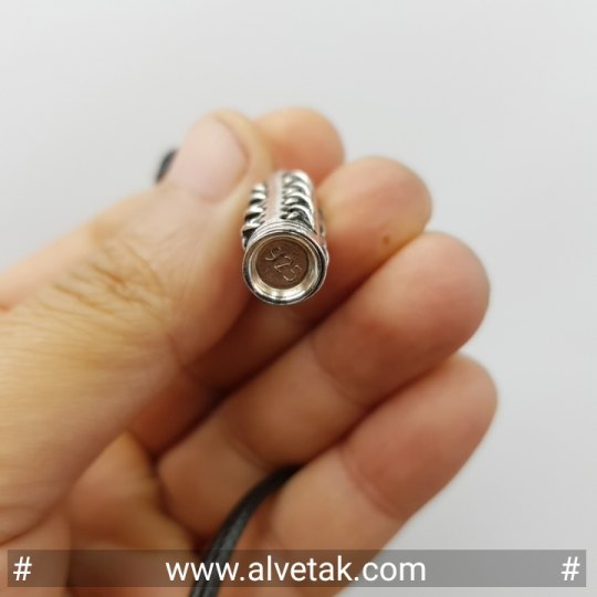 925 Ayar Cevşen Dualı Desen Figürlü Gümüş Tüp Kolye Ucu : 15026