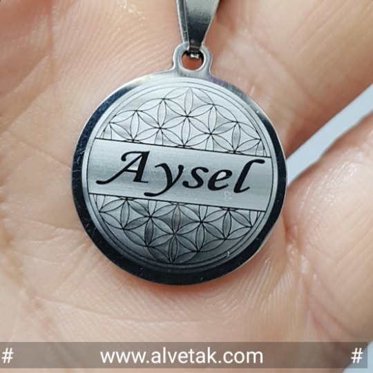 Yaşam Çiçeği İsimli Çelik Kolye [ Yuvarlak Model : r = 20mm ]