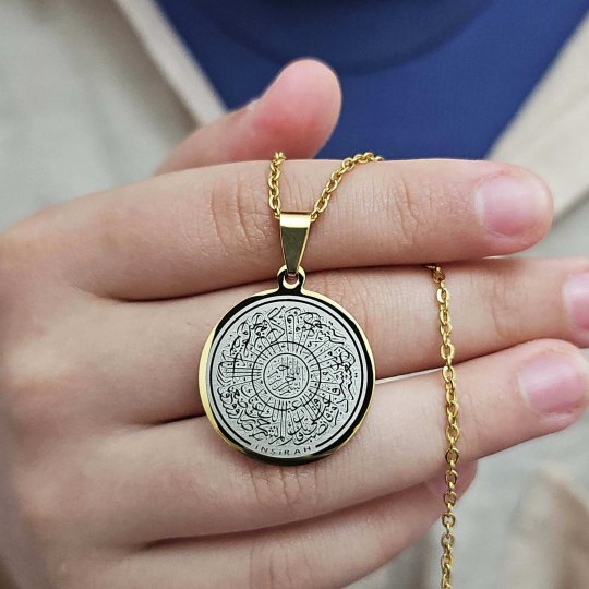 İnşirah Yazılı Kolye, Gold Renk, Paslanmaz Çelik, K054