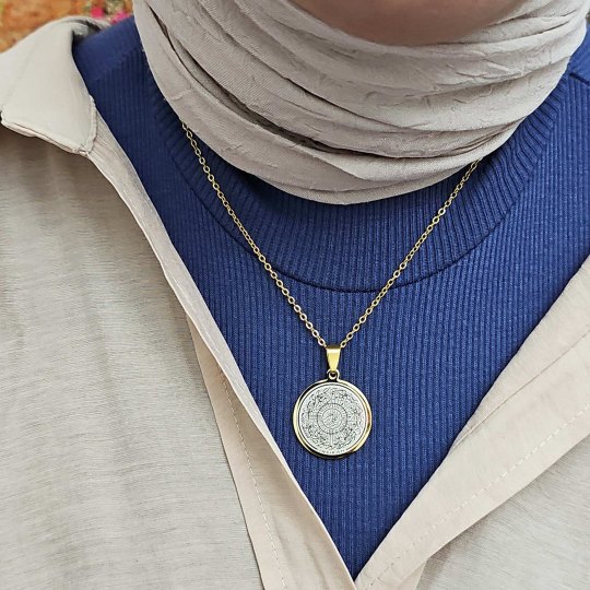 İnşirah Yazılı Kolye, Gold Renk, Paslanmaz Çelik, K054