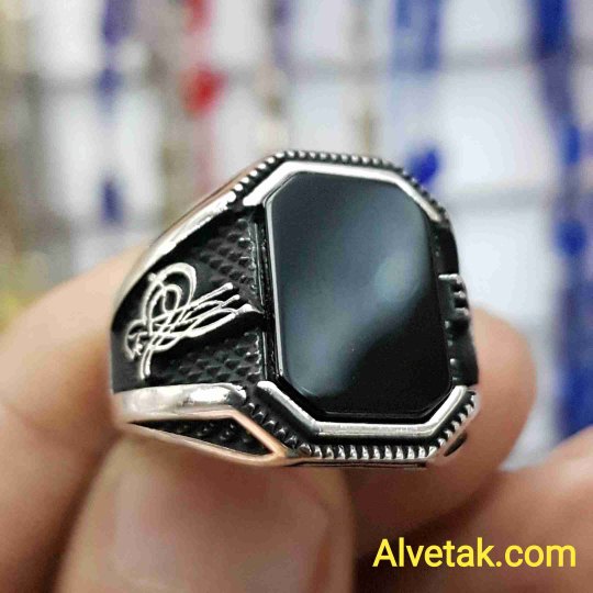 925 Ayar Siyah Oniks Taşlı Gümüş Erkek Yüzük : 01867