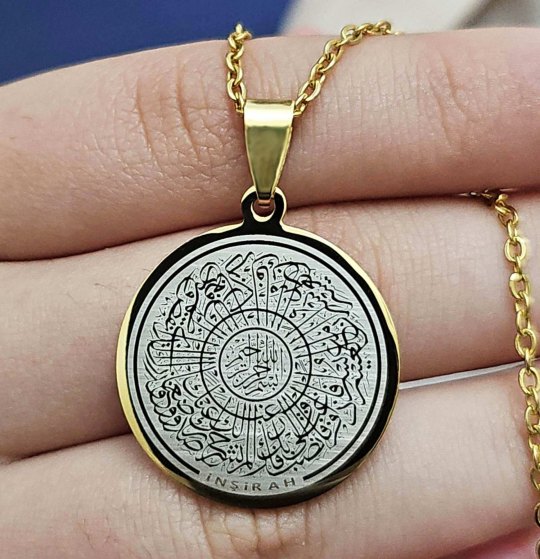İnşirah Yazılı Kolye, Gold Renk, Paslanmaz Çelik, K054