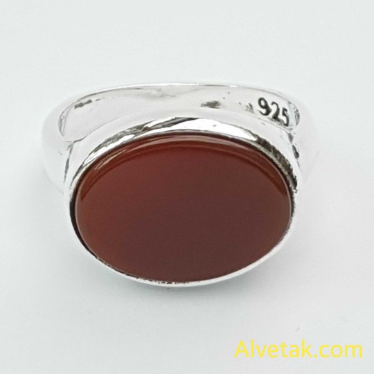 Kırmızı Akik Taşlı 925 Ayar Gümüş Erkek Yüzük : 01611