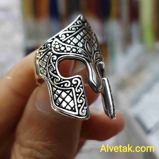 925 Ayar Helmet Miğfer Okçu Gümüş Erkek Yüzük : 00656