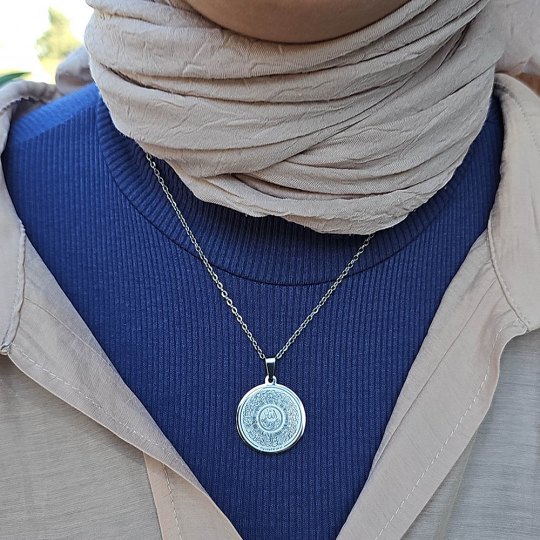 Ayetel Kürsü Kolye, , Paslanmaz Çelik, Gümüş Renk, Hat Model