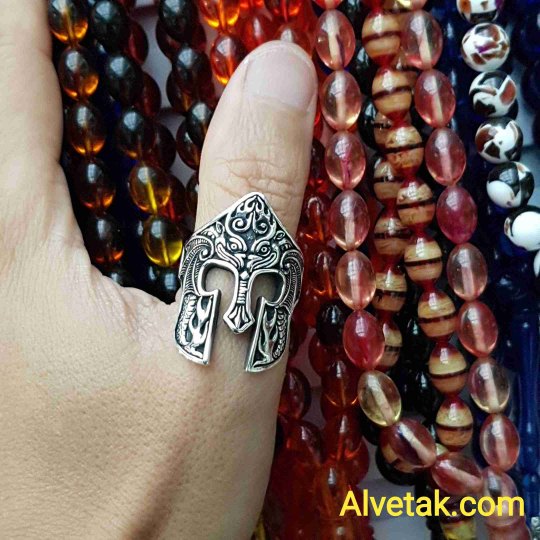925 Ayar Helmet Miğfer Okçu Gümüş Erkek Yüzük : 00189