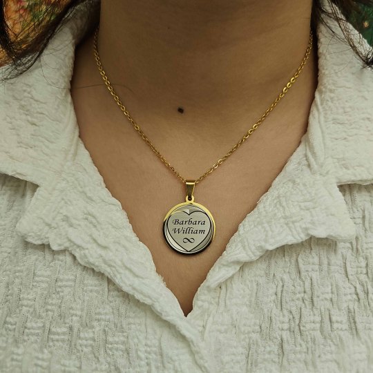 İsimli Kolye, Gold Renk, Kalp Şekilli, Paslanmaz Çelik